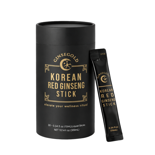 GINSEGOLD Korean Red Ginseng Extract Stick — single 10ml sachet of 6-year-aged Sobaek root extract