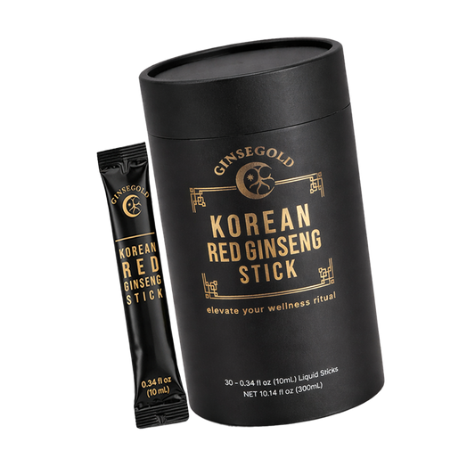 Korean Red Ginseng Extract Sticks – 6-Year Roots, 1,500mg per Stick, 2 Ingredients (30 Count)